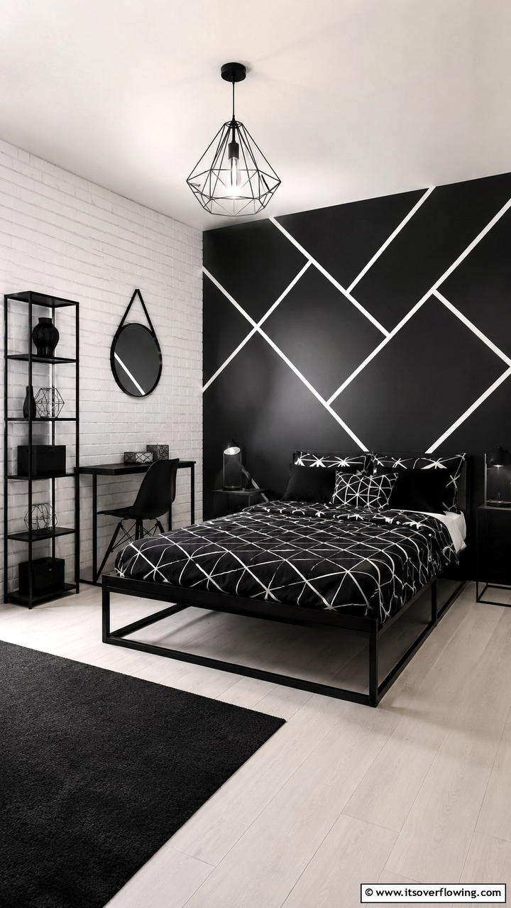 Black and White for a Bold Statement - 25 Boys Room Paint Ideas for Fun and Creativity