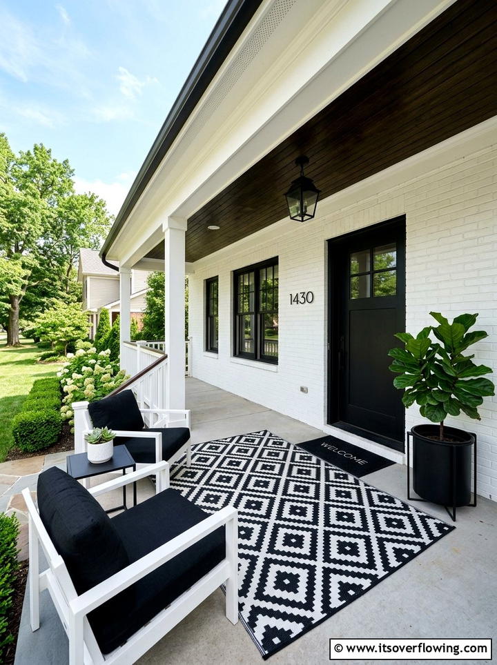 Black and white porch - 25 front porch ideas with modern style
