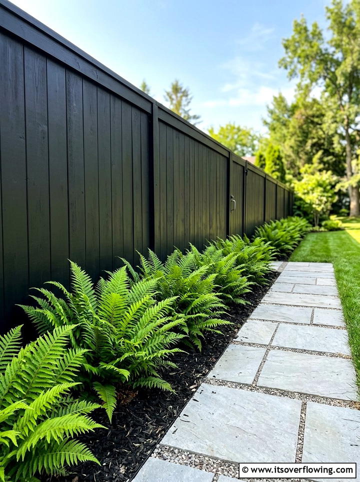 Black fence backdrop - 25 backyard ideas with minimalist style