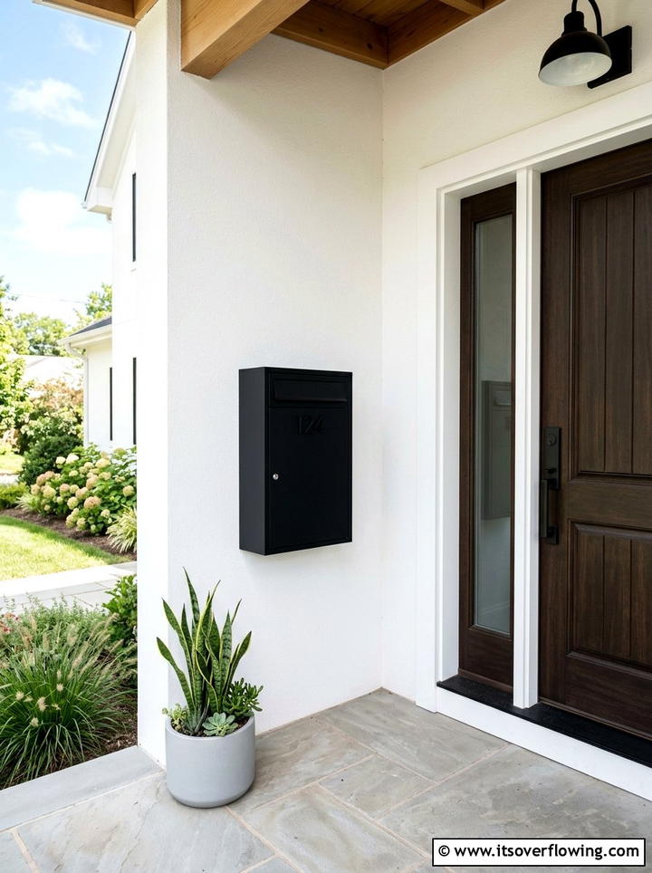 Black metal mailbox - 25 front porch decor ideas with black accents