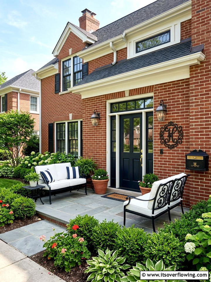 Black metal monogram wall scroll - 25 front porch ideas with monogram decor