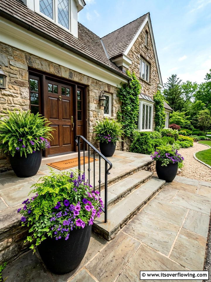 Black planter pots - 25 front porch decor ideas with black accents