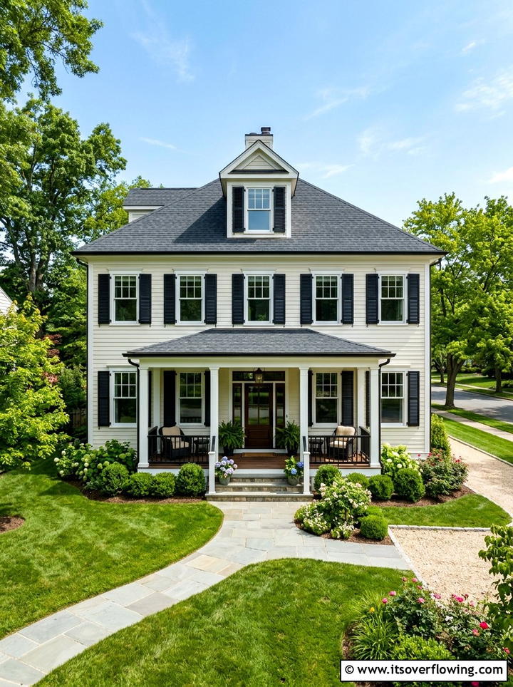 Black shutters - 25 front porch decor ideas with black accents