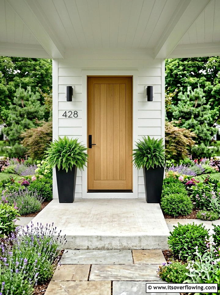 Black tapered planters - 25 front porch ideas with tall planters