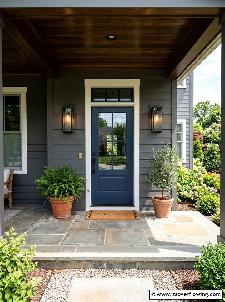Black wall sconce - 25 front porch decor ideas with black accents