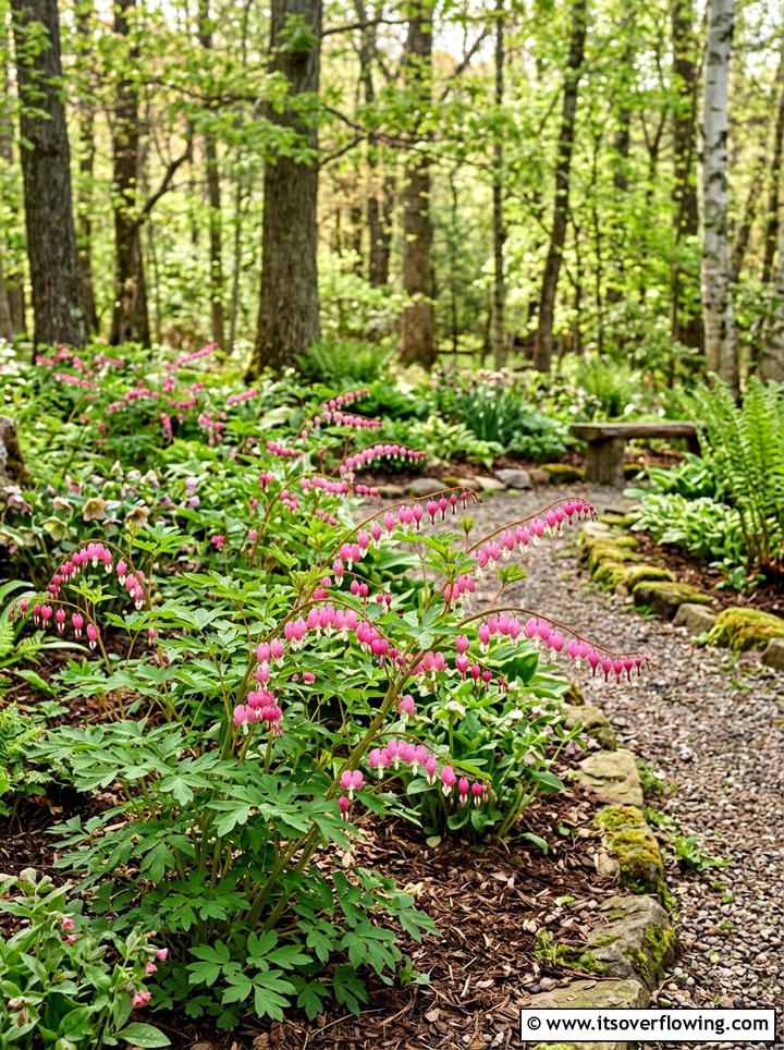 Bleeding Heart Garden - 25 garden design ideas with woodland plants