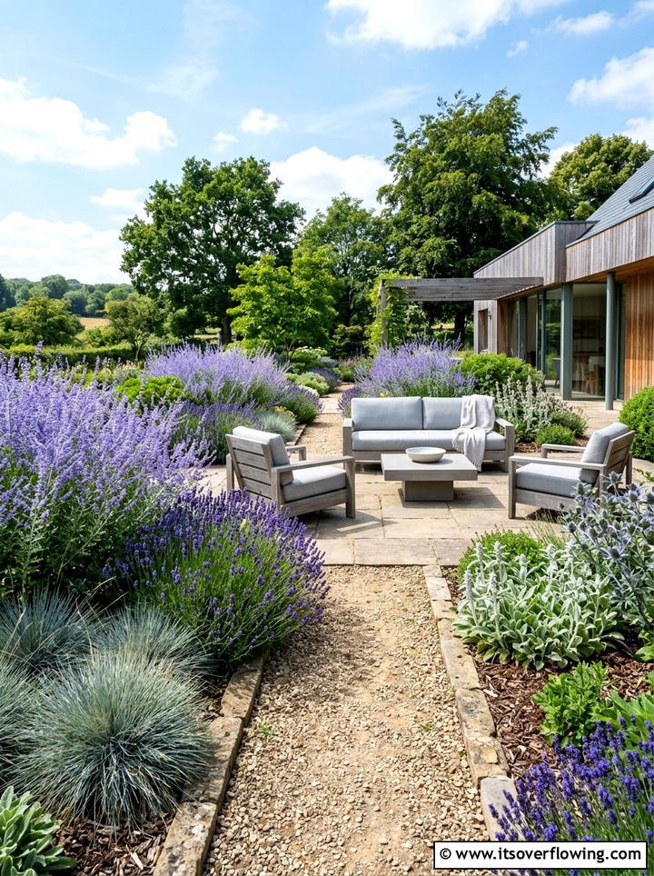 Blue and silver garden - 25 garden design ideas with color themes