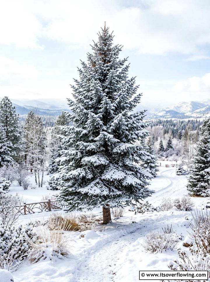 Blue spruce trees - 25 creative garden ideas for winter interest