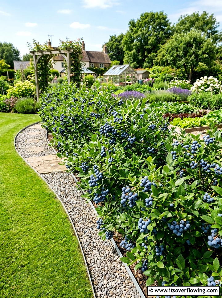 Blueberry bush hedge - 25 creative garden ideas with sensory planting