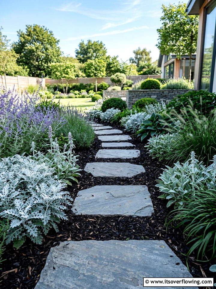 Bluestone Garden Stepping Stones - 25 small garden ideas with narrow pathways