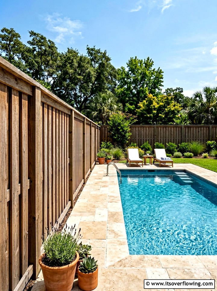 Board on board fence - 25 backyard ideas with fence