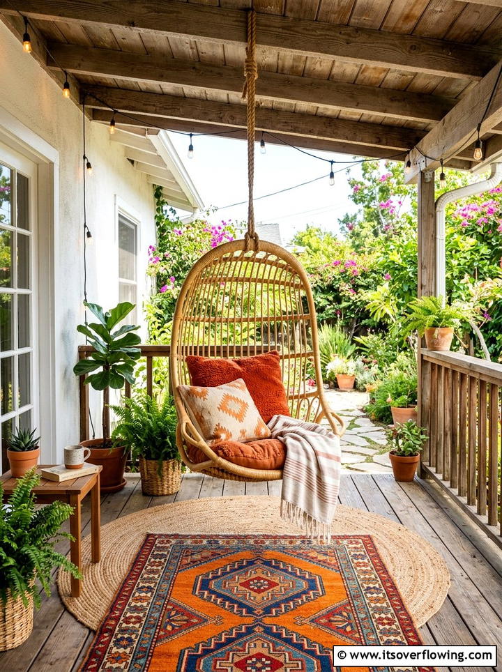 Bohemian Hanging Chair Porch - 25 front porch ideas with hanging chair
