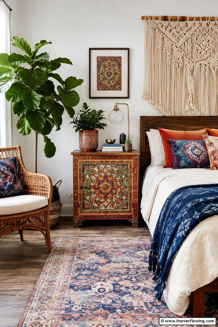Bohemian Rhapsody - 30 Innovative Nightstand Ideas for Bedroom Functionality
