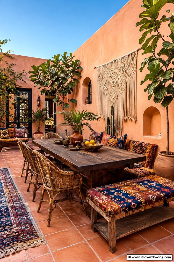 Bohemian Style Patio Dining - 30 Inviting Outdoor Dining Area Ideas for Al Fresco Meals