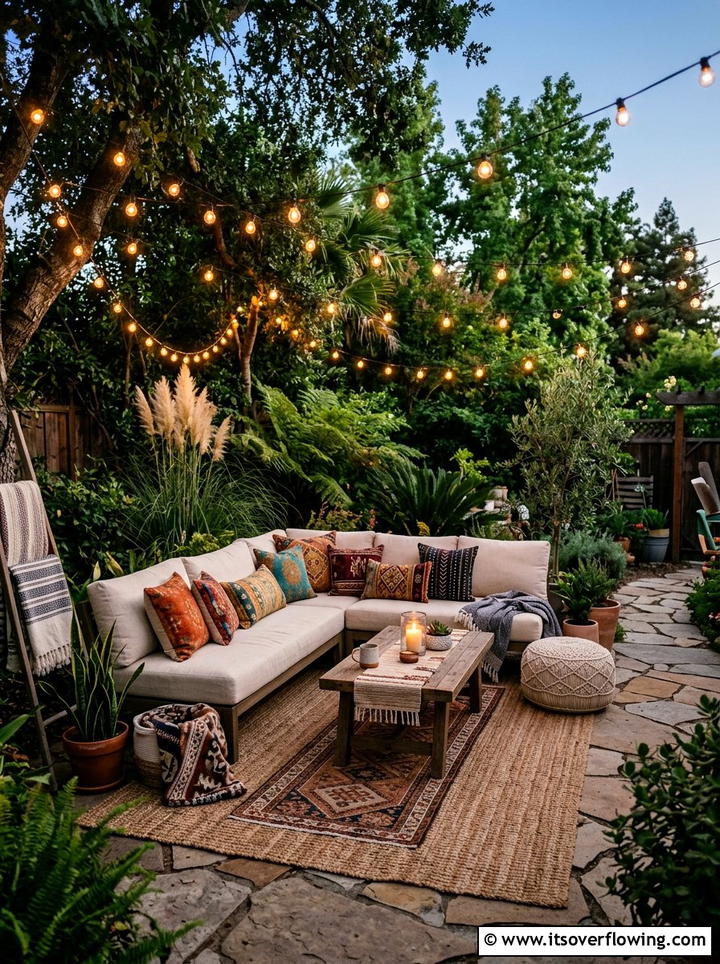 Boho Backyard Lounge - 25 backyard ideas with boho style