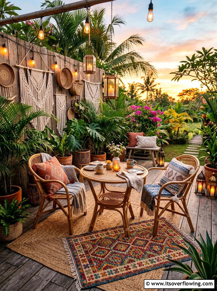 Boho Bistro Set - 25 garden decor ideas with bistro sets