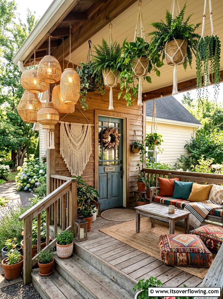Boho Front Porch Lanterns - 25 front porch decor ideas with lantern clusters