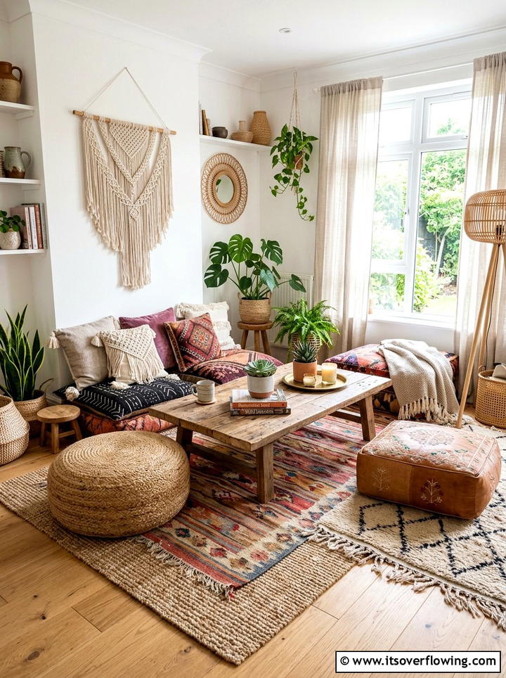 Boho Lounge Corner - 25 backyard ideas for rental homes