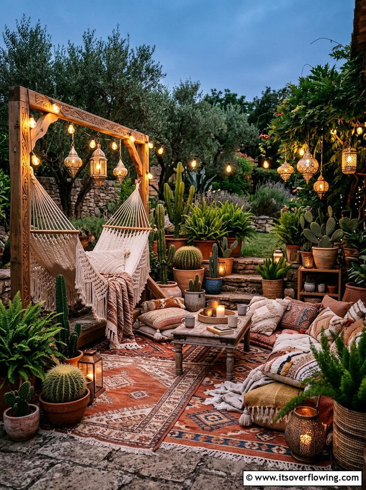 Boho Outdoor Lounge - 25 garden design ideas for patios