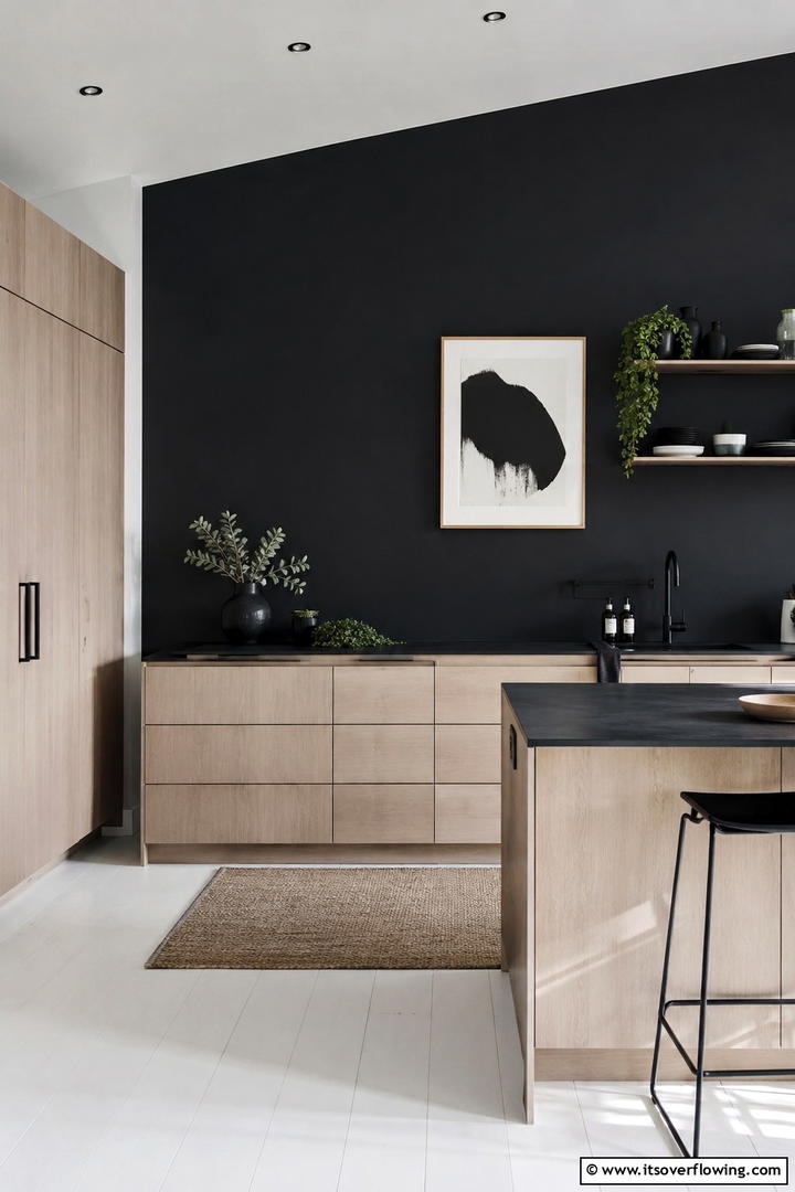 Bold Accent Features - 30 Scandinavian Kitchen Ideas- Minimalist & Cozy Designs