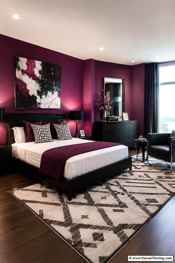 Bold Berry Statement - 30 Purple Bedroom Ideas for a Dreamy and Relaxing Retreat