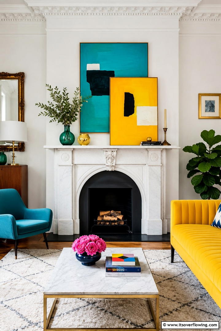 Bold Color Combos - 30 Spring Mantel Decor Ideas for Fresh Seasonal Style