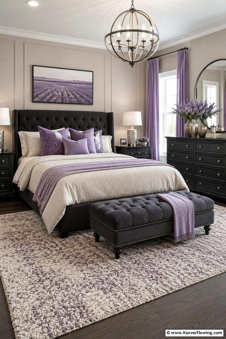 Bold Lavender Balance - 30 Purple Bedroom Ideas for a Dreamy and Relaxing Retreat