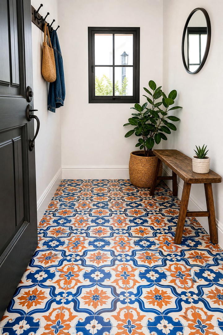 Bold Moroccan Tiles for Vibrant Charm - 20 Stylish Small Entryway Tile Floor Ideas