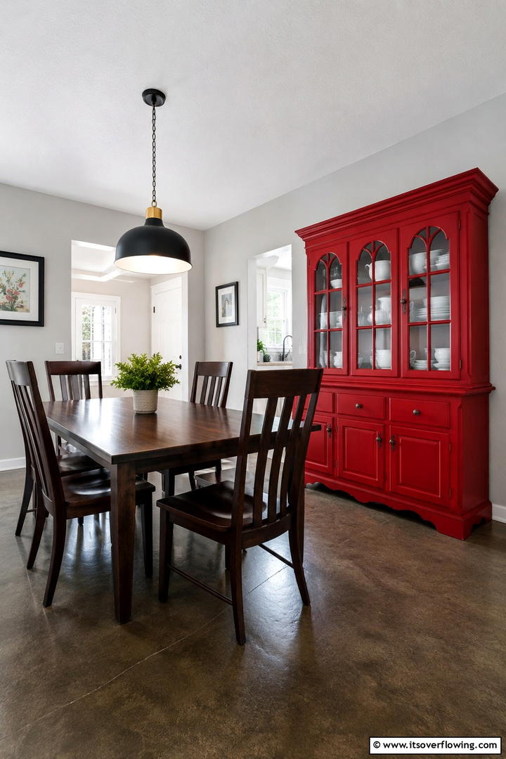 Bold Painted Accent Hutch Impact - 30 Painted Furniture Ideas to Revamp Your Home Décor