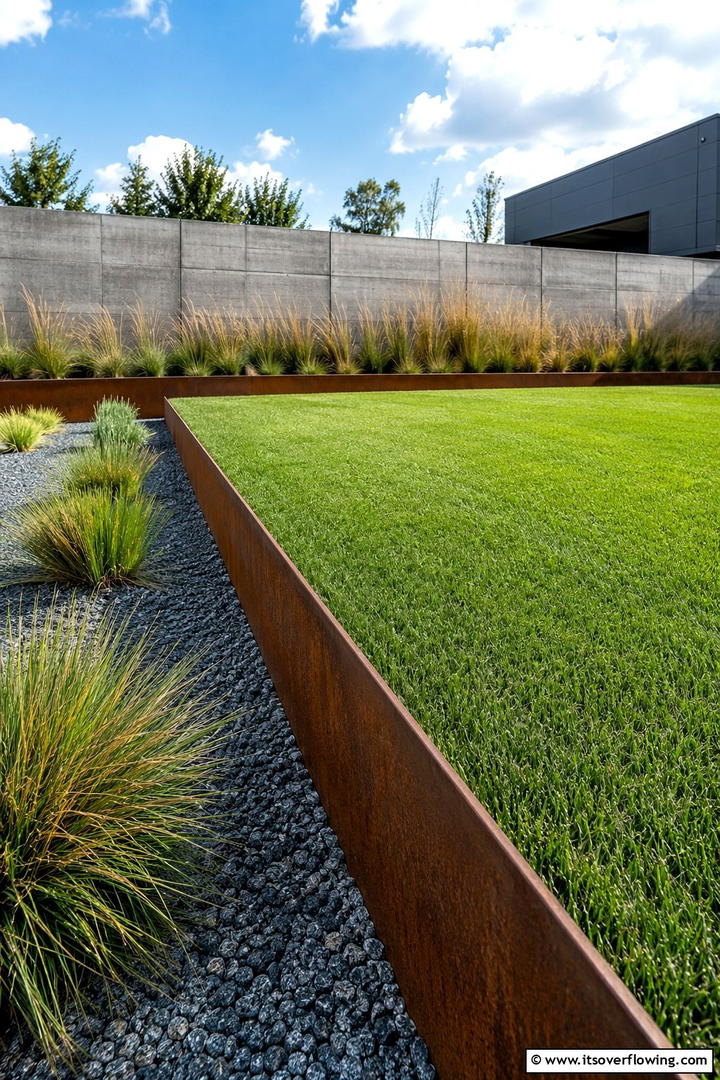 Bold Steel Borders - 30 Modern Garden Edging Ideas to Define Your Outdoor Space