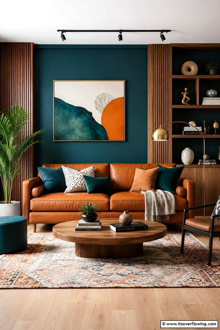 Bold Teal and Orange Living Room Fusion - 30 Teal & Orange Room Color Schemes for Vibrant Home Decor