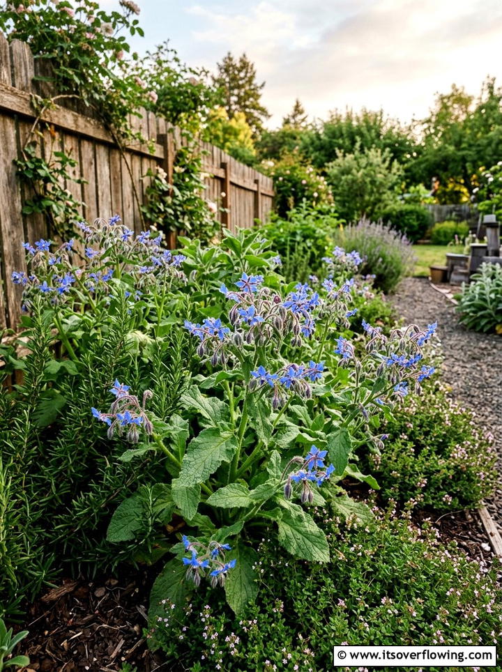 Borage herb bed - 25 creative garden ideas with edible flowers