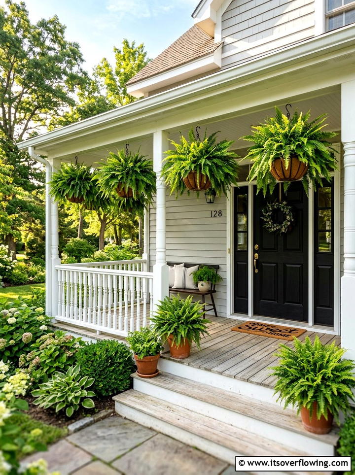 Boston Fern Front Porch - 25 front porch ideas with hanging baskets