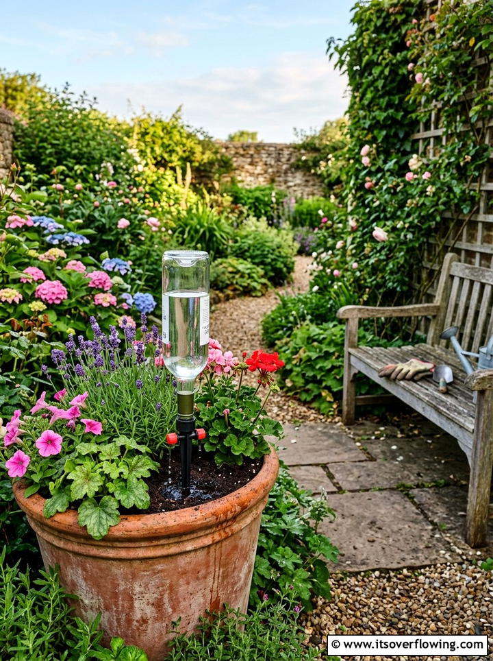 Bottle Drip Irrigation - 25 recycled garden ideas with glass bottles