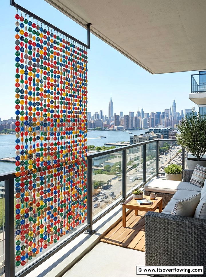 Bottle cap garden curtains - 25 recycled garden ideas with bottle caps