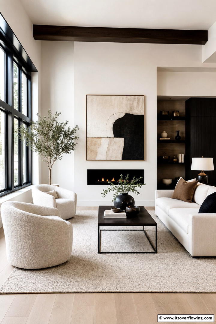 Boucle Texture Furniture - 50 Living Room Fall Decor Ideas for Cozy Autumn Updates