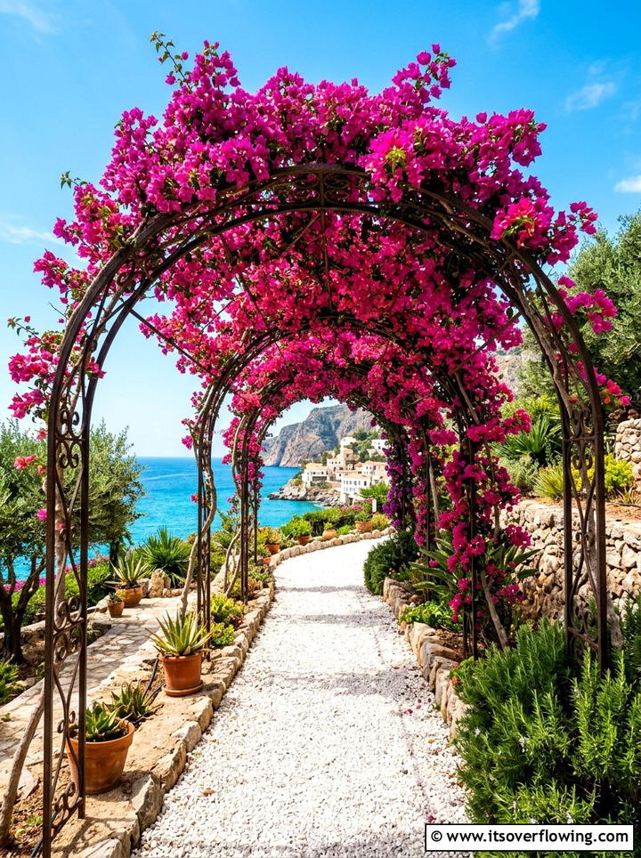 Bougainvillea Garden Tunnel - 25 creative garden ideas with trellis tunnel