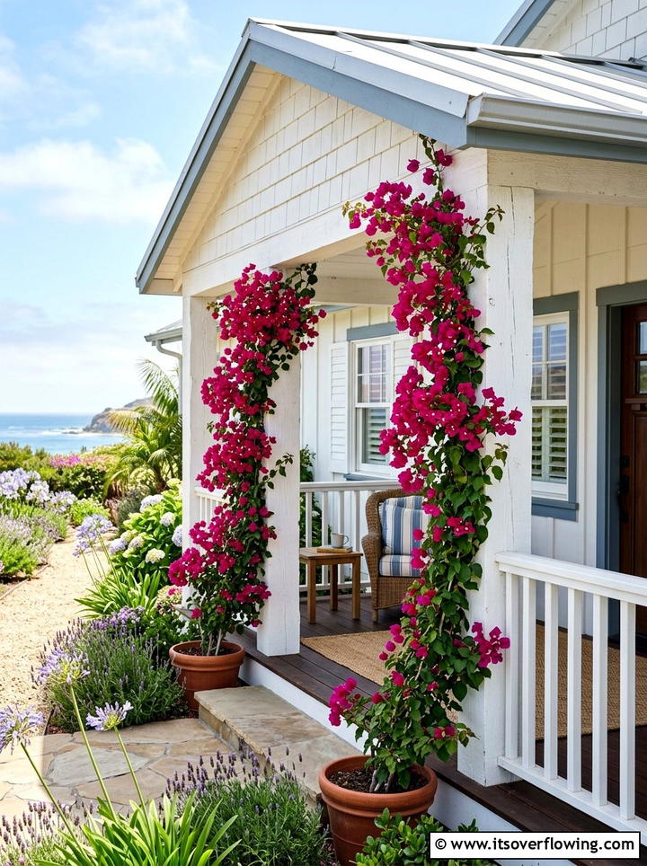 Bougainvillea Vines On Porch Pillars - 25 front porch ideas with drought tolerant plants
