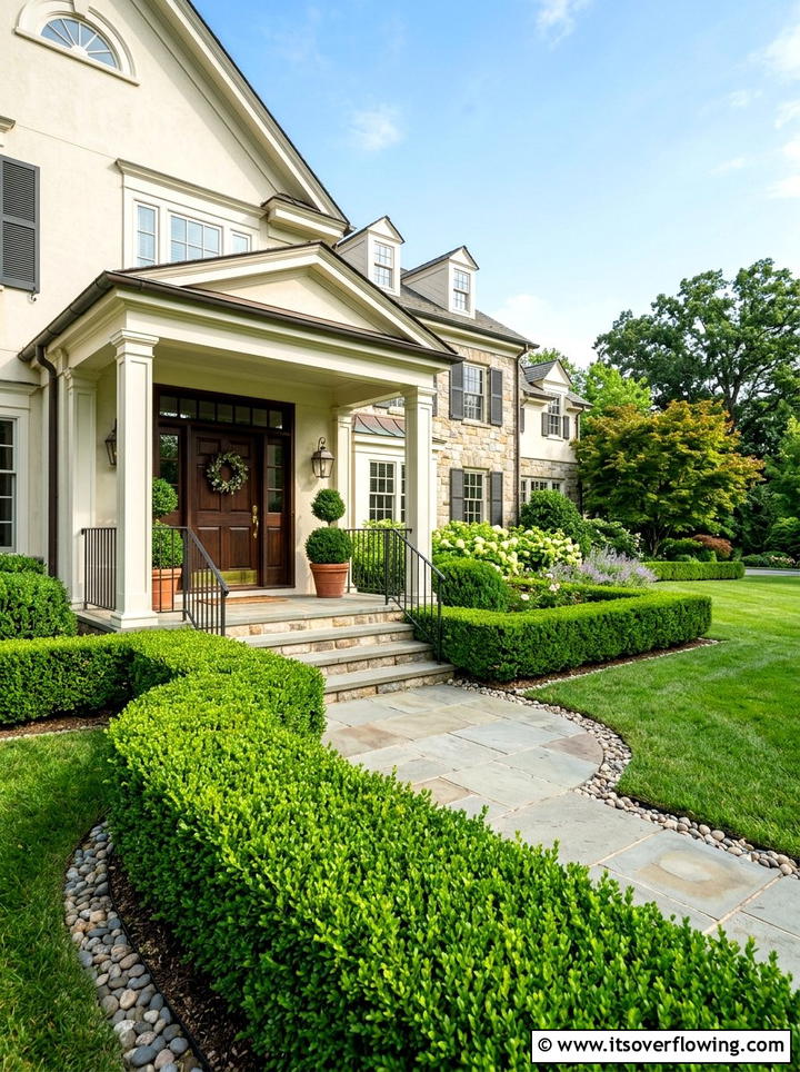 Boxwood Hedge Around Porch - 25 garden ideas for curb appeal