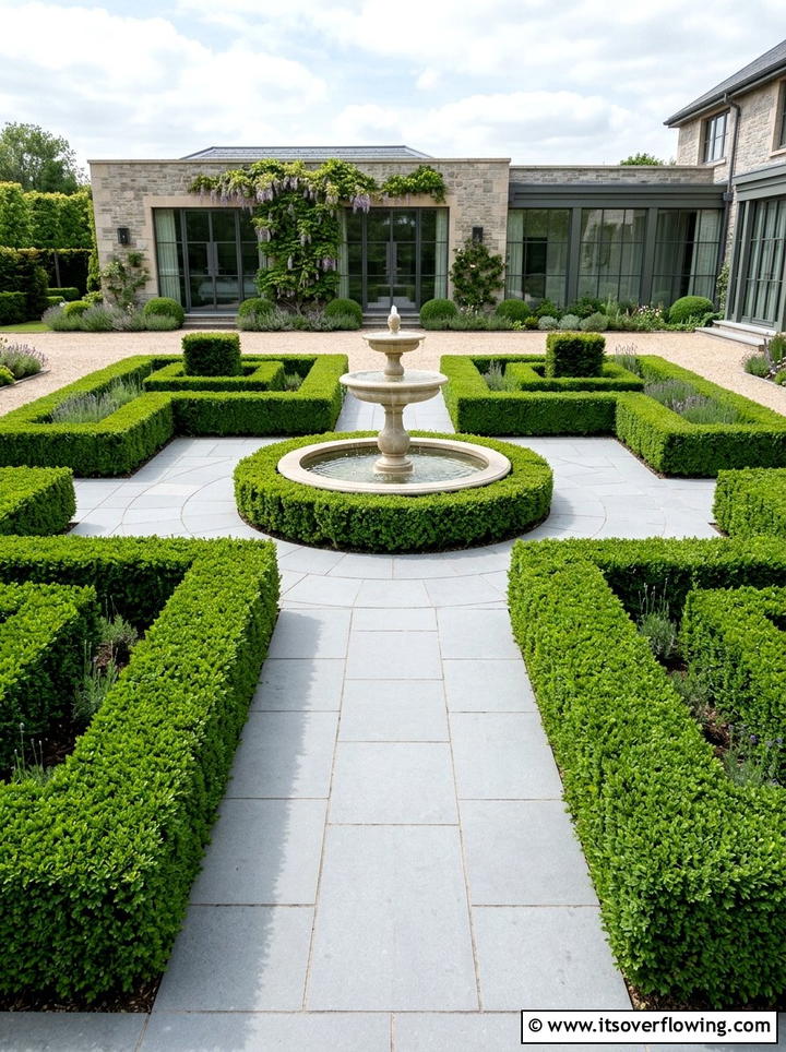 Boxwood Hedge Border - 25 garden design ideas for contemporary courtyards