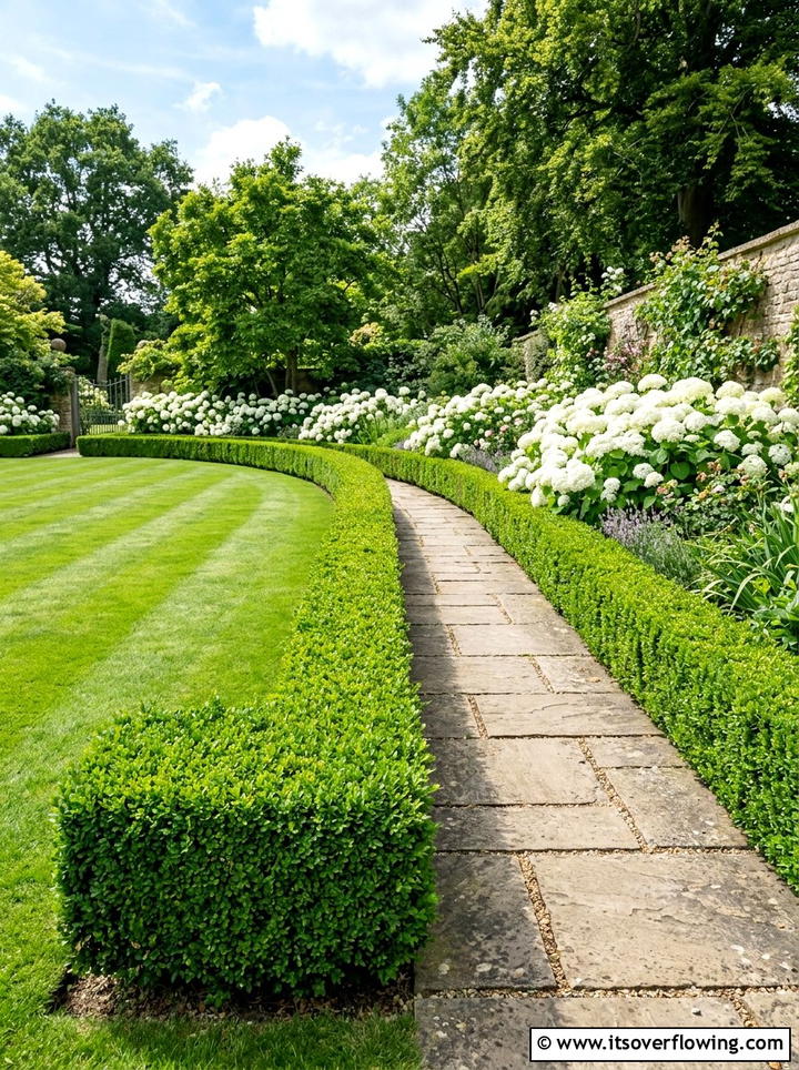 Boxwood Hedge Border - 25 garden design ideas with evergreen structure