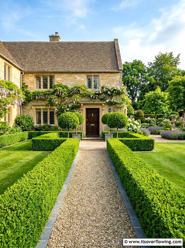 Boxwood Hedge Screening - 25 creative garden ideas with high impact curb appeal