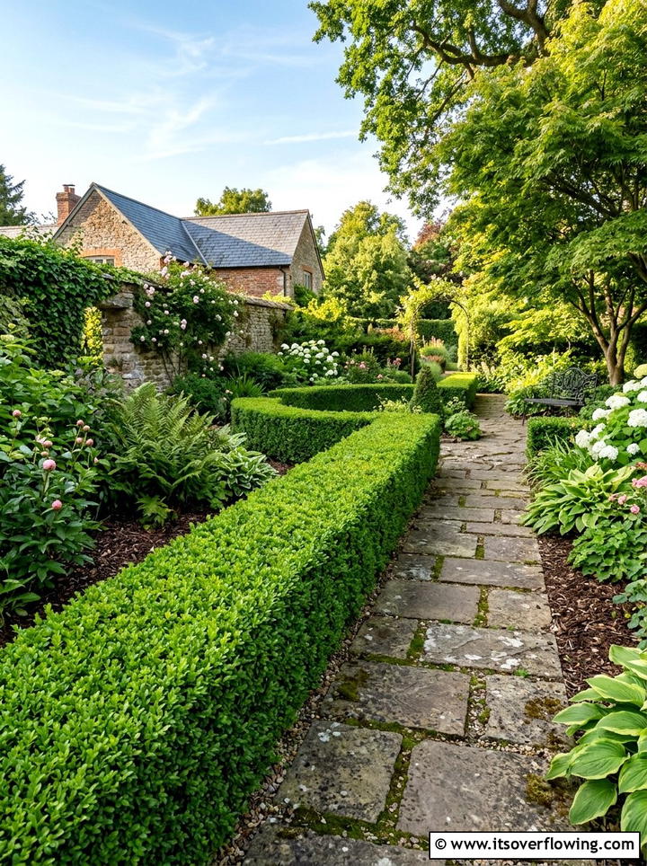 Boxwood Shade Hedge - 25 small garden ideas for low sunlight