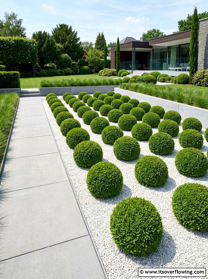 Boxwood Topiary Garden - 25 garden ideas for contemporary homes