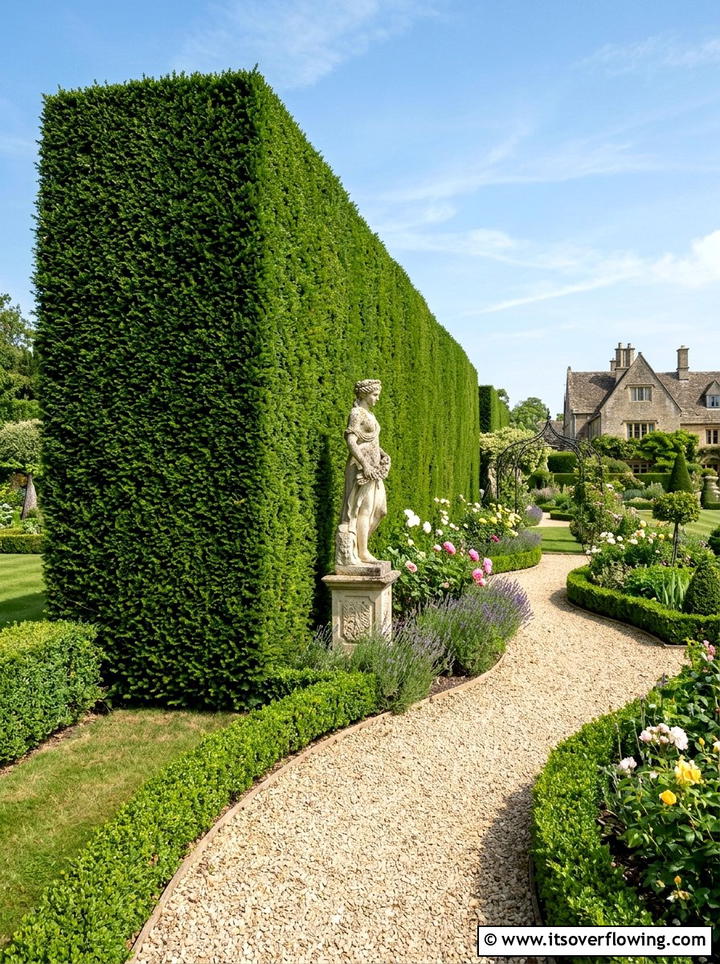 Boxwood hedge fence - 25 backyard ideas with fence