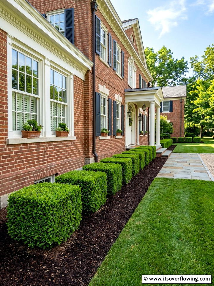 Boxwood hedge - 25 garden decor ideas for curb appeal