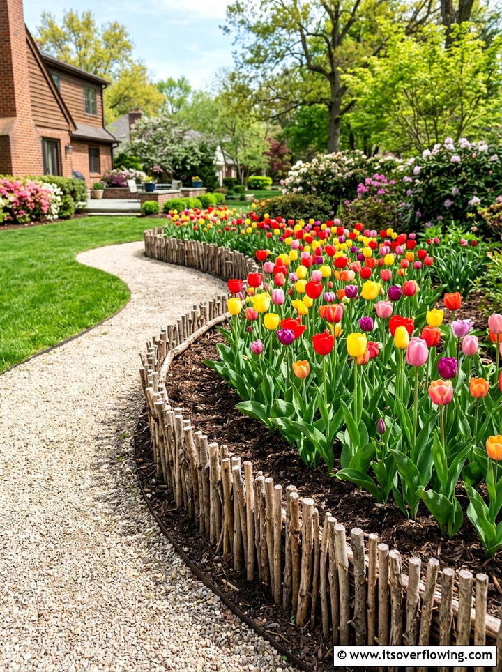 Branch Flower Bed Border - 25 recycled garden ideas with branch cuttings
