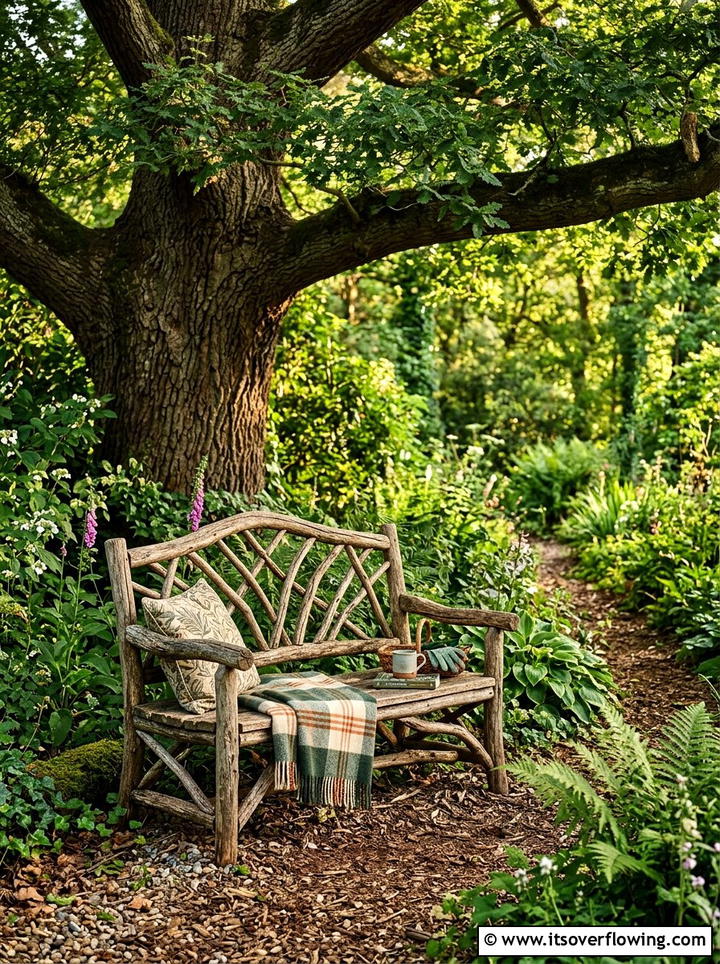 Branch Garden Bench - 25 recycled garden ideas with branch cuttings