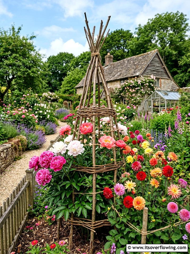 Branch Plant Support - 25 recycled garden ideas with branch cuttings