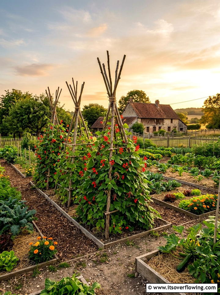 Branch teepee plant support - 25 cheap garden ideas with homemade trellis